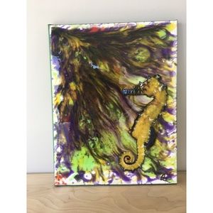 Abstract with sea horse painting art